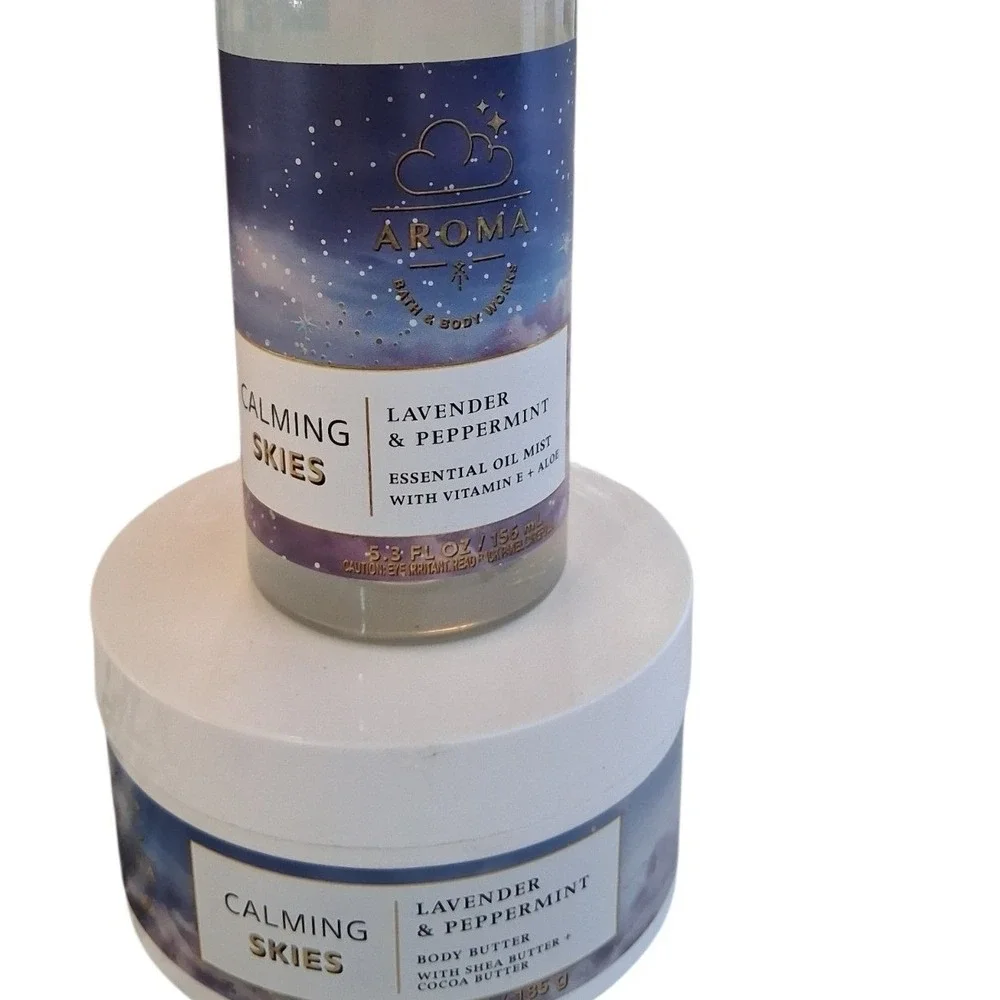 Rare Bath & Body Works Women's Calming Skies Aromatherapy Body Butter & Oil Mist